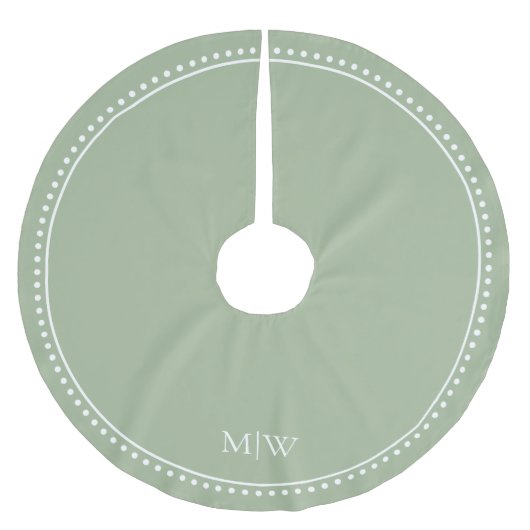 Minimalistische koppels Monogram Sage Green Holida Kerstboom Rok (Voorkant)
