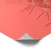 Minimalistische koraalcactus bloei poster (Hoek)