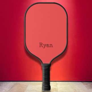 Minimalistische koraalrood, donkere naam pickleball paddle