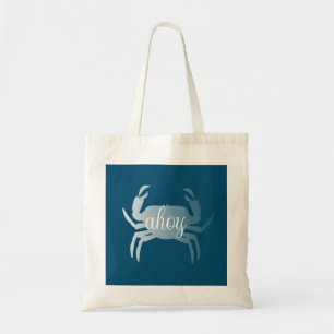 Minimalistische Krab Kreeft Schaaldier Ahoy Marine Tote Bag