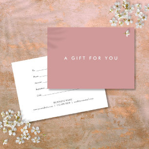Minimalistische Krachtige Stof Rose Roze Cadeaubon