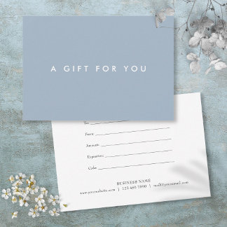 Minimalistische Krachtige Stofblauwe Cadeaubon