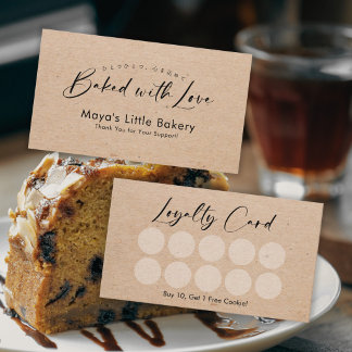Minimalistische Kraft Elegante Script Bakkerij Loy Visitekaartje