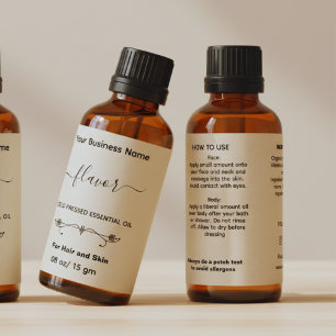 Minimalistische Kraft Essentiële Olie Fles Label