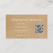 Minimalistische Kraft moderne professionele QR-cod Visitekaartje (Achterkant)