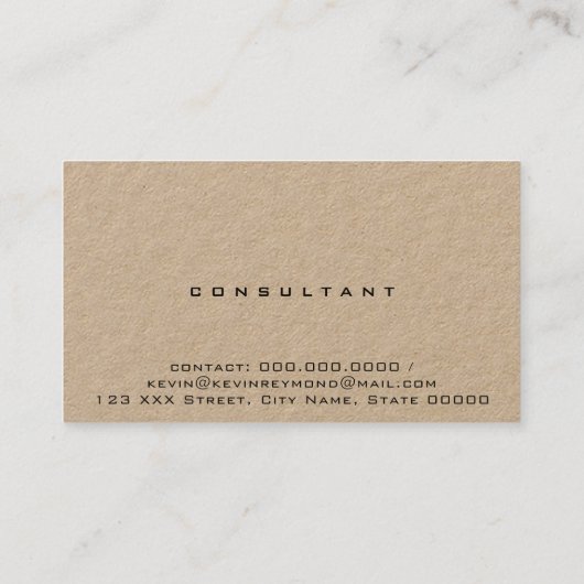 Minimalistische Kraft Premium Modern Visitekaartje (Achterkant)