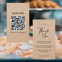 Minimalistische Kraft Script Laat een Review QR Co