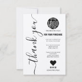 Minimalistische Kraft Signature Script Order Harte Bedankkaart (Voorkant)