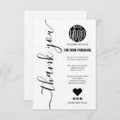 Minimalistische Kraft Signature Script Order Harte Bedankkaart (Voorkant / Achterkant)