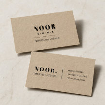 Minimalistische Kraftpapier Zakelijke Kaart | Mode