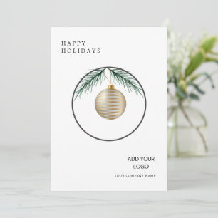 Minimalistische Krans Modern Corporate Kerstmis Feestdagenkaart