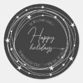 Minimalistische krans van sterren Stippen Vakantie Ronde Sticker (Voorkant)