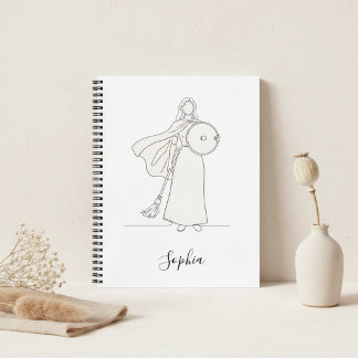 Minimalistische krijgersmoeder lijnkunst notitieboek