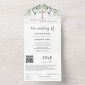 Minimalistische kruiselingse QR-code All In One Uitnodiging (Binnen)