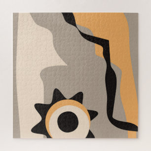 Minimalistische kunst aan de muur legpuzzel
