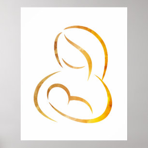Minimalistische kunst - Moeder die borstvoeding ge Poster