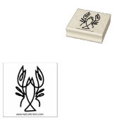 Minimalistische kunstkrab 	rubberstempel (Gestempeld)