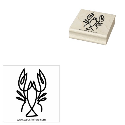 Minimalistische kunstkrab 	rubberstempel (Gestempeld)