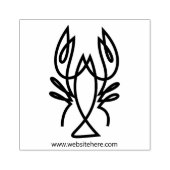 Minimalistische kunstkrab 	rubberstempel (Afrduk)