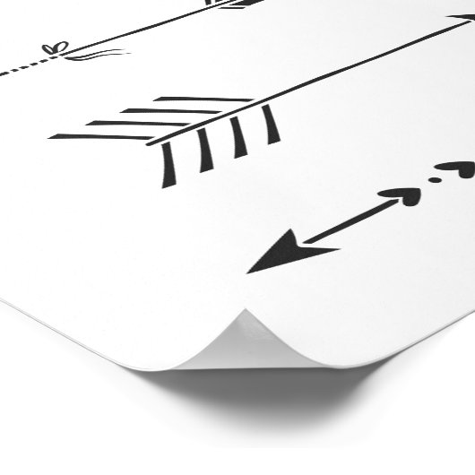 Minimalistische Kunstprint met Zwarte Pijlen Poster (Hoek)