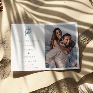 Minimalistische Kust Bloemen Zeeschelp Foto bruilo Save The Date