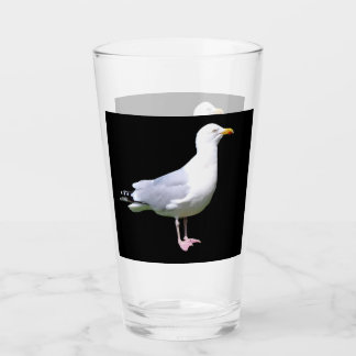 Minimalistische kustmeeuw staande dieren in het wi glas