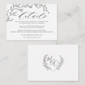 Minimalistische Laurel Line Branch bruiloft detail Informatiekaartje (Voorkant / Achterkant)