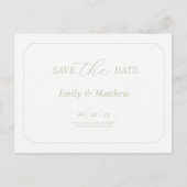 Minimalistische Laurel Monogram Wedding Save the D Aankondigingskaart (Voorkant)