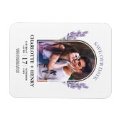 Minimalistische lavendel bruiloft Bewaar de datum  Magneet (Horizontaal)