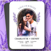 Minimalistische lavendel bruiloft Bewaar de datum  Magneet