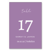 Minimalistische Lavendel Script bruiloft gepersona Kaart (Achterkant)