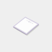 Minimalistische Lavendel Script Tweegrens Monogram Post-it® Notes (Schuin)