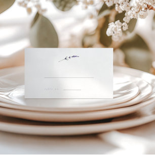 Minimalistische Lavendel Stem Wedding Escort Kaart