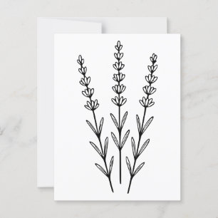 Minimalistische lavendel takjes botanische lijnkun briefkaart