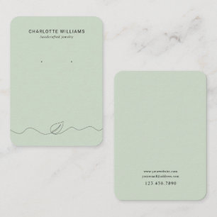 Minimalistische Leaf Line Art Sieraden Kaart Visitekaartje
