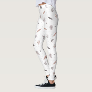Minimalistische Leggings van het bladpatroon