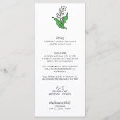 Minimalistische Lelie van de Vallei Trouwen Menu (Voorkant)