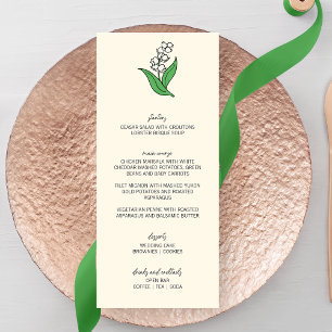 Minimalistische Lelie van de Vallei Trouwen Menu