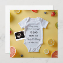 Minimalistische Lemmon 2e Baby aankondiging