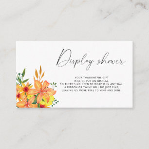 Minimalistische lente display douche informatiekaartje