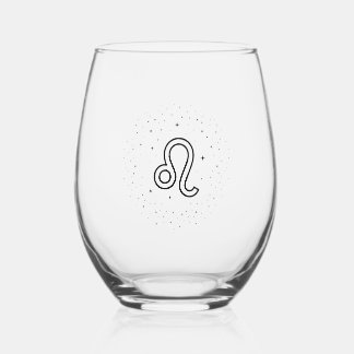 Minimalistische Leo Zodiac Stengelloze Wijn Glas