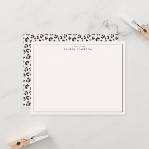 Minimalistische Leopard Print Border Note Kaart