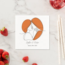 Minimalistische Lesbische Kiss Line Art Gepersonal