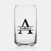 Minimalistische letter A Monogram en aangepaste na Blikvorm Glas (Voorkant)