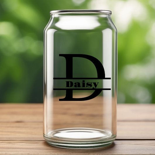 Minimalistische letter D Monogram en aangepaste na Blikvorm Glas