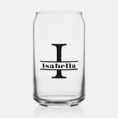 Minimalistische Letter I-monogram en aangepaste na Blikvorm Glas (Voorkant)