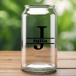 Minimalistische letter J Monogram en aangepaste na Blikvorm Glas