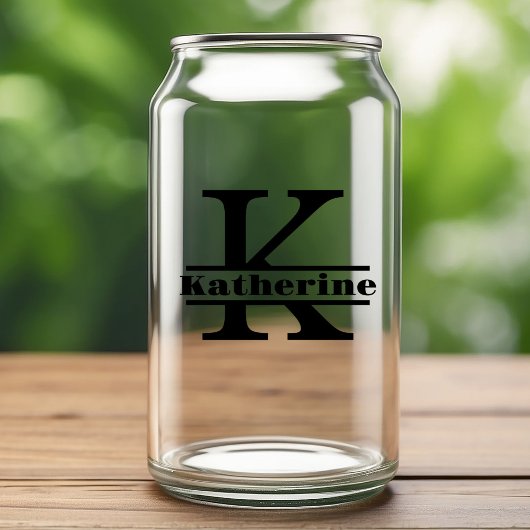 Minimalistische letter K Monogram en aangepaste na Blikvorm Glas