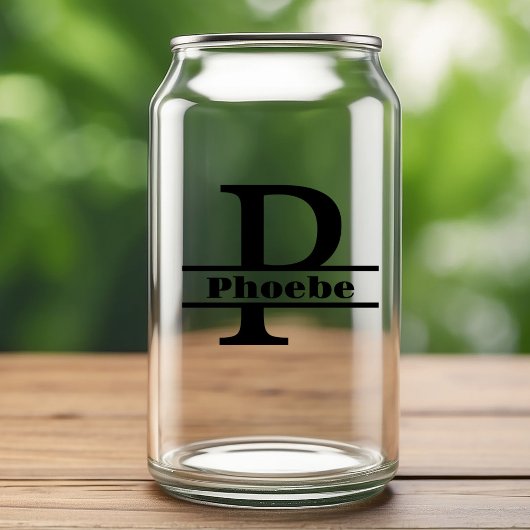 Minimalistische letter P Monogram en aangepaste na Blikvorm Glas