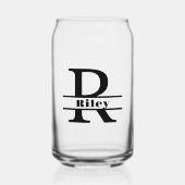 Minimalistische letter R Monogram en aangepaste na Blikvorm Glas (Voorkant)